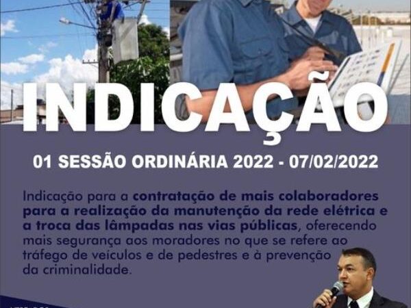 Indicação da 01ª Sessão Ordinária 2022