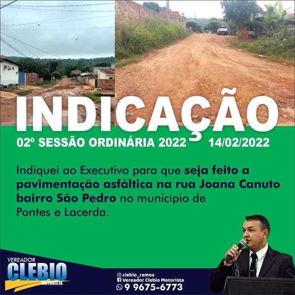 Indicação da 02ª Sessão Ordinária 2022