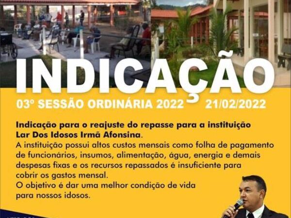 Indicação da 03ª Sessão Ordinária 2022