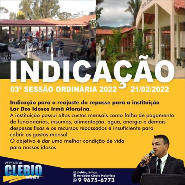 Indicação da 03ª Sessão Ordinária 2022