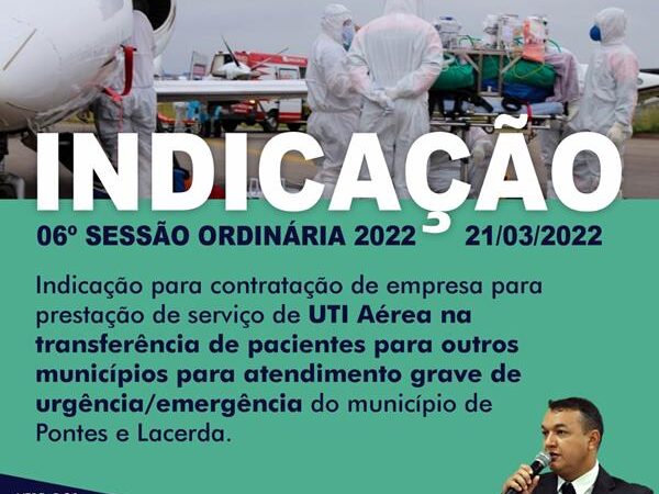 Indicação para contratação de empresa na prestação de serviço de UTI Aérea