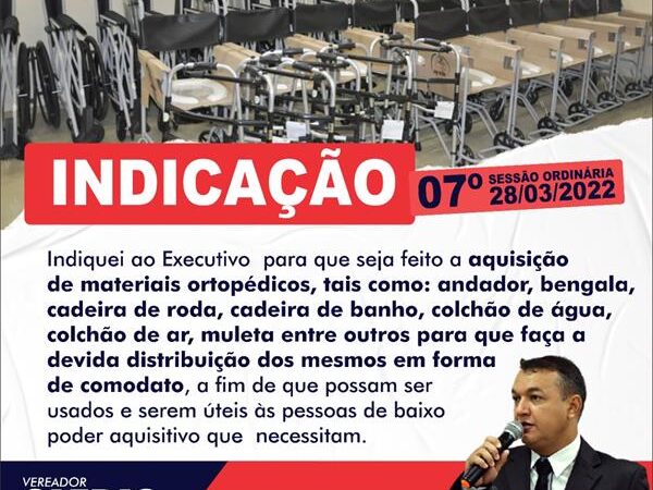 Indicação da 07ª Sessão Ordinária 2022