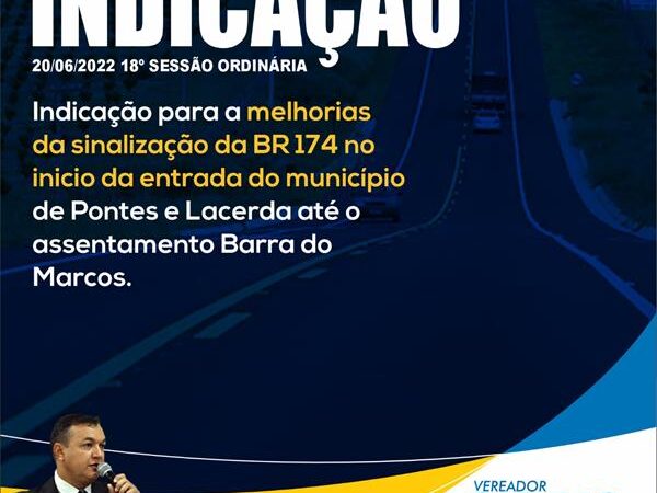 Indicação da 18ª Sessão Ordinária 2022