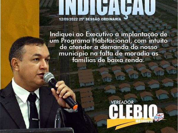 Indicação para criação do Programa Habitacional