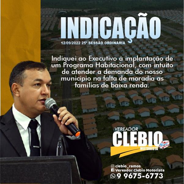 Indicação para criação do Programa Habitacional