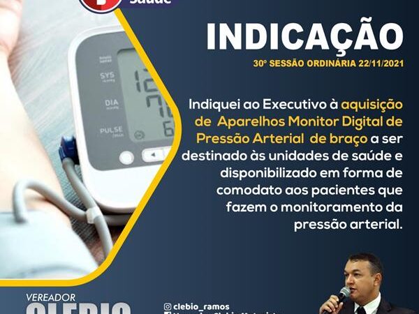 Indicação para à aquisição de aparelhos monitor digital de pressão arterial de braço