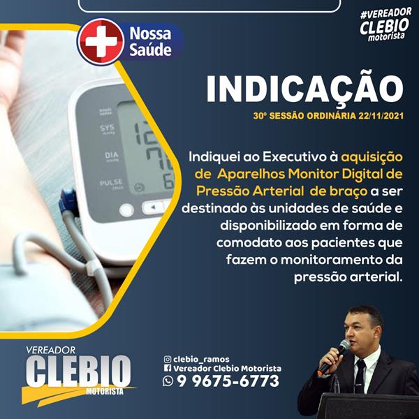 Indicação para à aquisição de aparelhos monitor digital de pressão arterial de braço