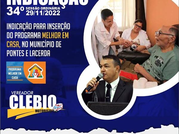 Indicação para implantação do Melhor em Casa em Pontes e Lacerda