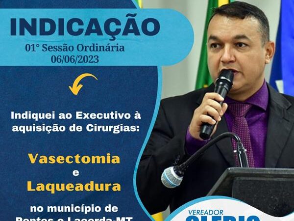 Indicação para aquisição de cirurgias vasectomia e laqueadura.