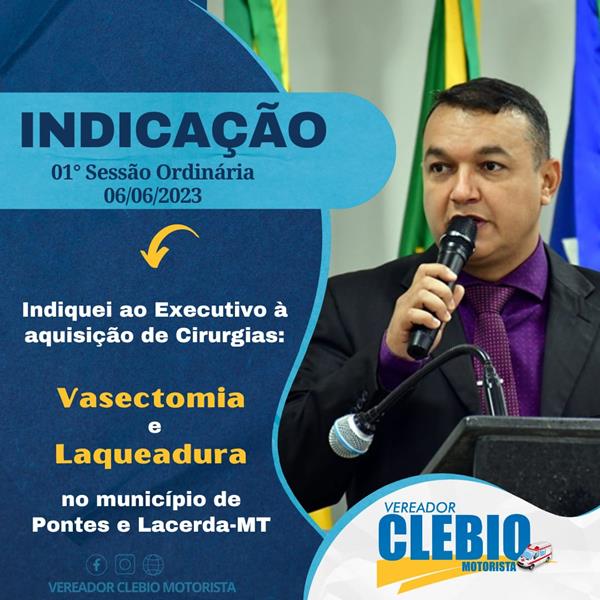 Indicação para aquisição de cirurgias vasectomia e laqueadura.