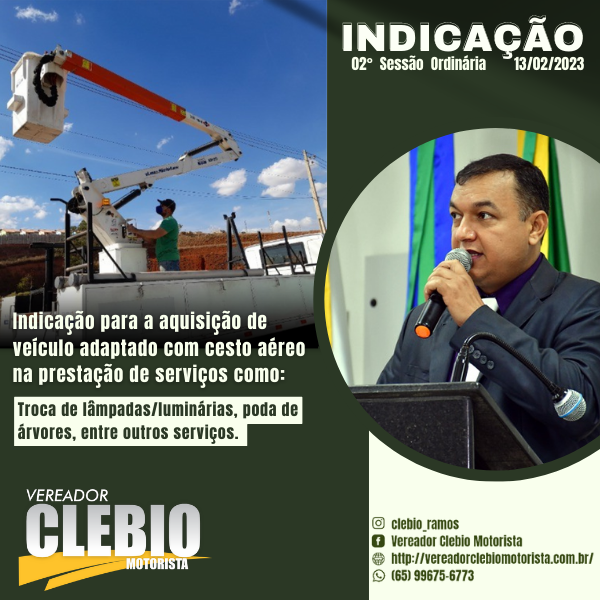 Indicação para à aquisição de veículo adaptado com “cesto aéreo”