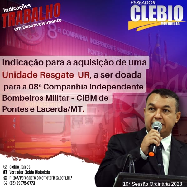 Indicação para aquisição de uma Unidade Resgate a ser doada ao Corpo de Bombeiros