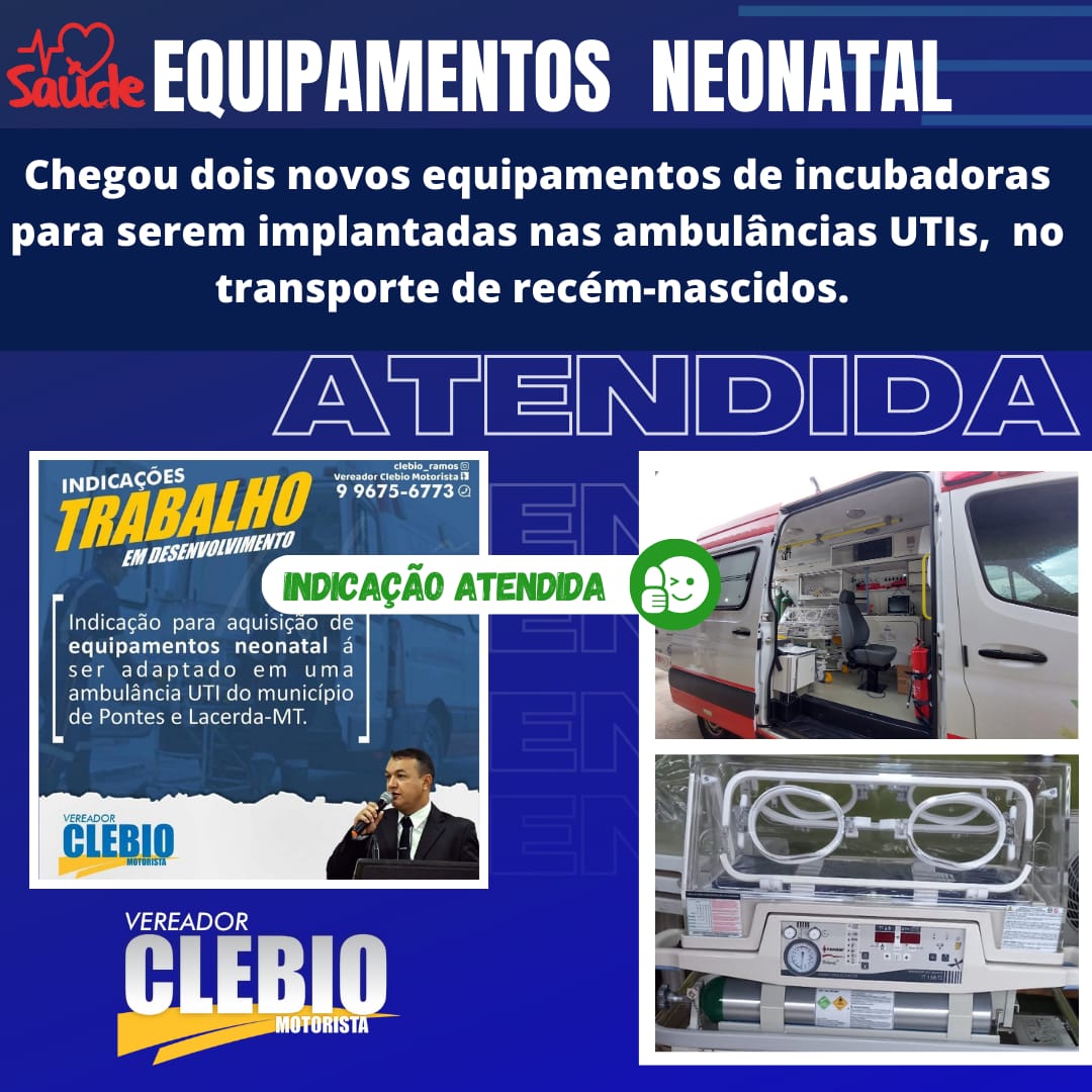 Novos equipamentos Neonatal para Pontes e Lacerda/MT