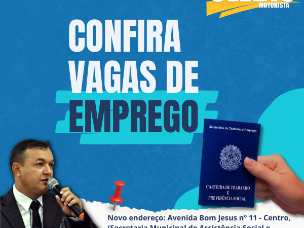 Vagas de emprego disponíveis nesta terça-feira (30/01), no município de Pontes e Lacerda/MT