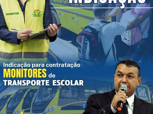 Vereador Clébio Motorista indica a implantação de monitores nos ônibus de transporte escolar no acompanhamento dos alunos para orientar e auxiliar.